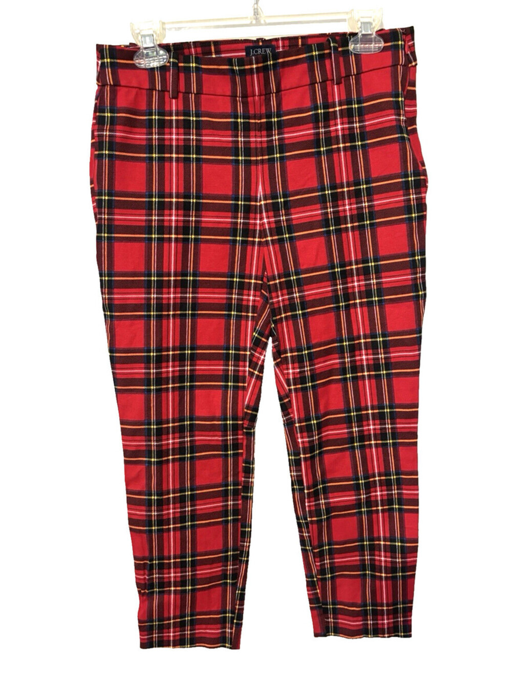 J.Crew Winnie Pant Womens 6 Red Plaid Tartan Slim Ankle Side Zip Preppy